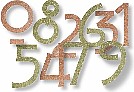 house numbers in copper, brass, and terra cotta